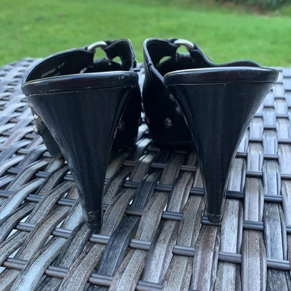 Cole Haan Kenna Clog Black Leather Studded Mules - Picture 7 of 16